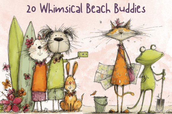 Download Beach Buddies Whimsical Clipart - Whimsical Collection