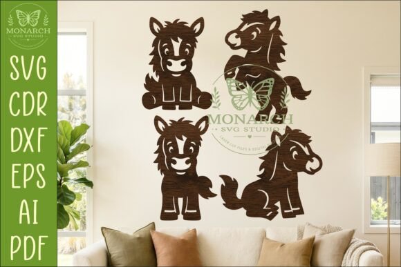 Download Cute Horse Silhouettes SVG Farm Animal 2 - Premium Resources