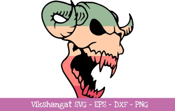 Download Skull Vintage Color Digital Cut Files - Digital cut files Collection