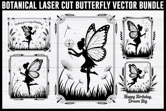 Download Botanical Butterfly Laser Cut Design Bun - Premium Bundle