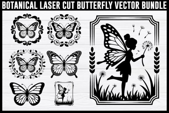 Download Botanical Butterfly Laser Cut Design Bun - Premium Bundle