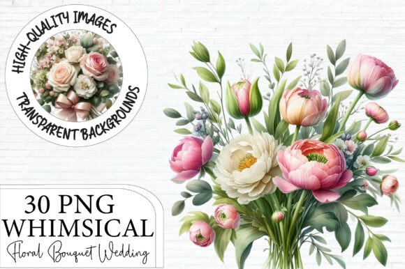 Download Whimsical Floral Bouquet Wedding Clipart - Whimsical Collection